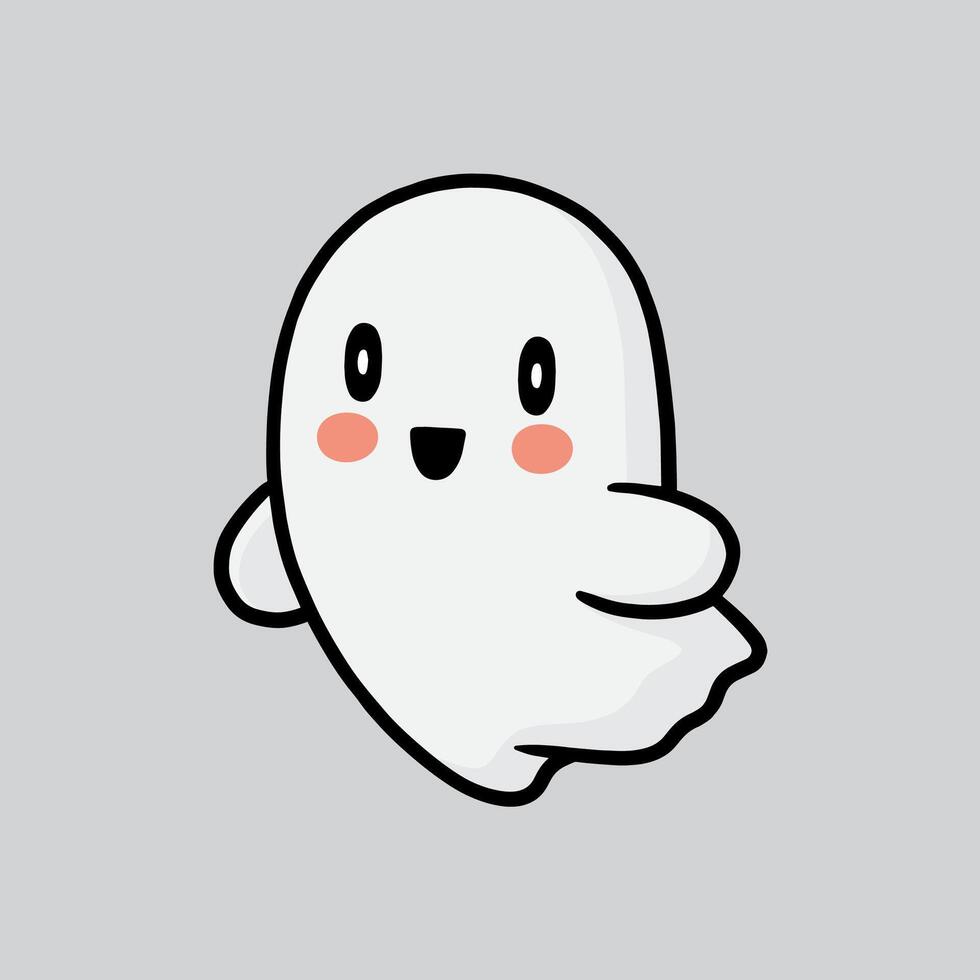 A cheerful cartoon ghost character with a smiling face vector