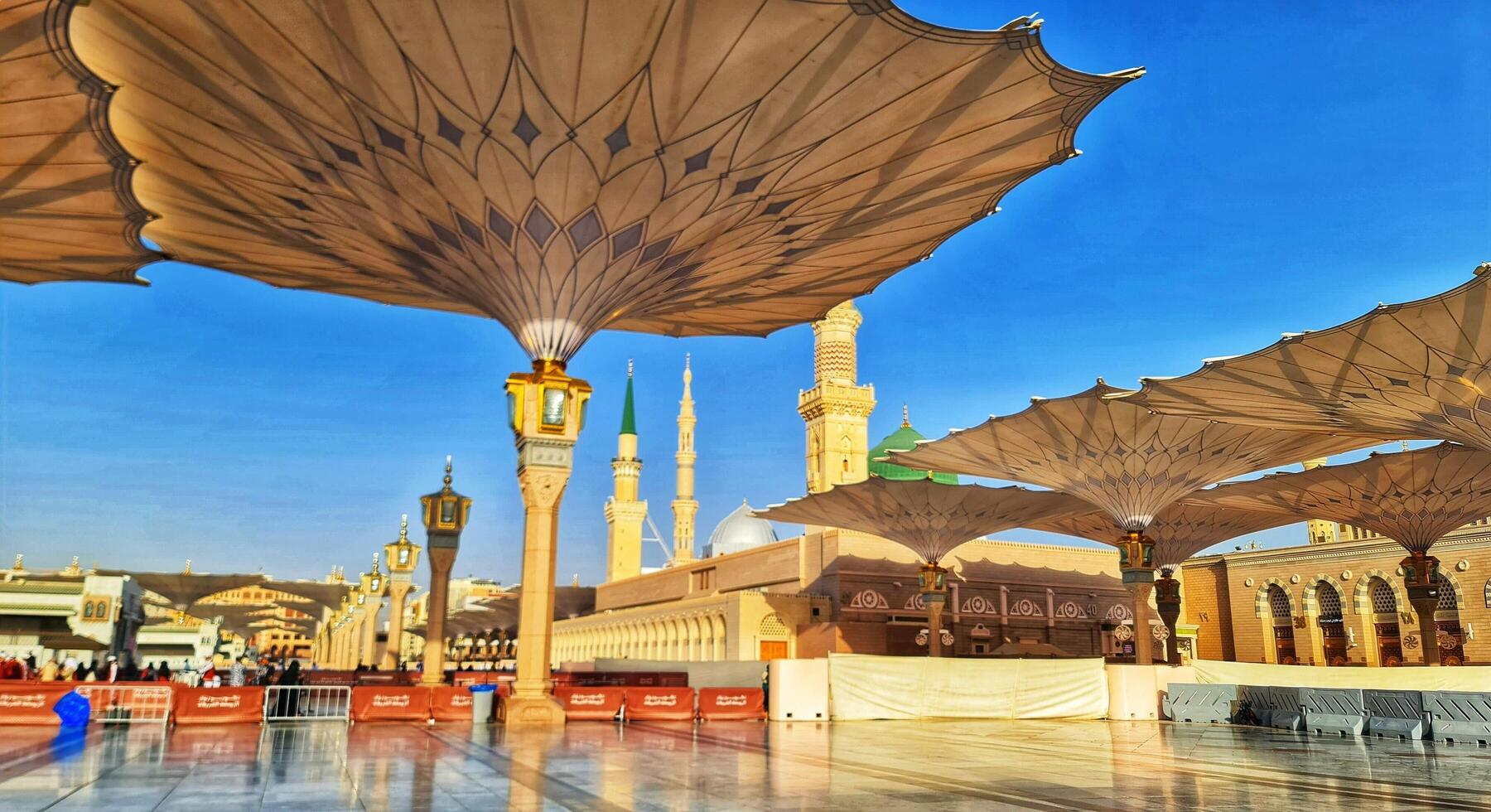 Medina, Saudi Arabia on March 1, 2024. Queues of female Umrah pilgrims from all over the world line up to enter Raudhah or the Tomb of the Prophet Muhammad. Gate 37. Use a registered Tasreh or Nusuk. photo