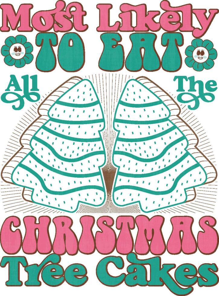 Retro Christmas T-shirt Design vector