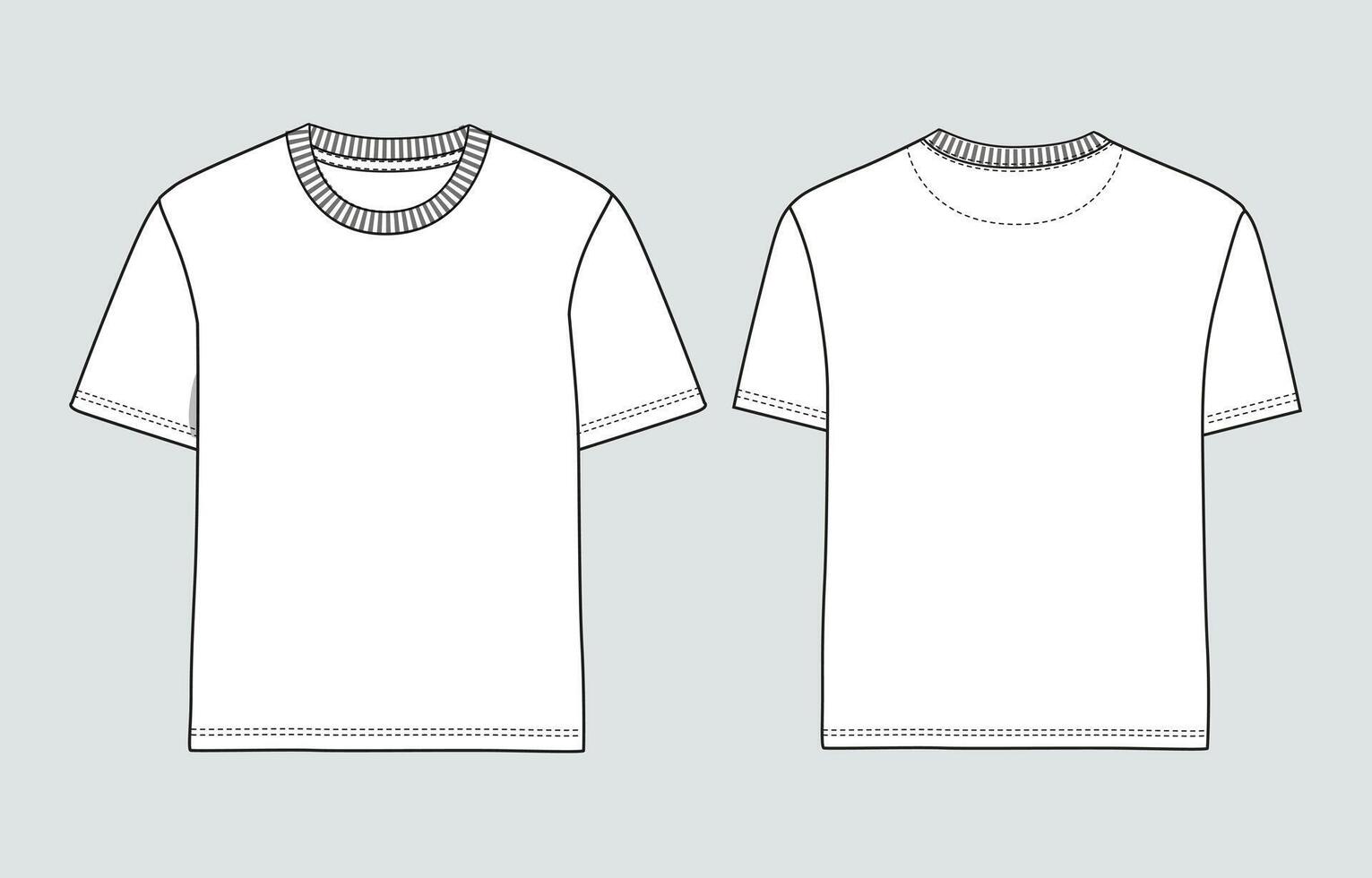 A white t - shirt template with a black collar vector
