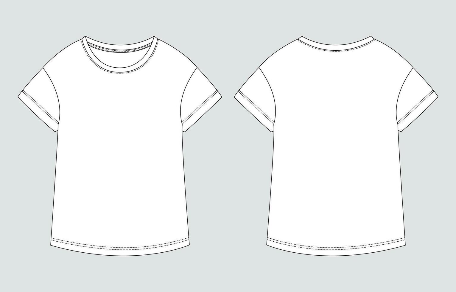 A white t - shirt template, with a front and back view vector