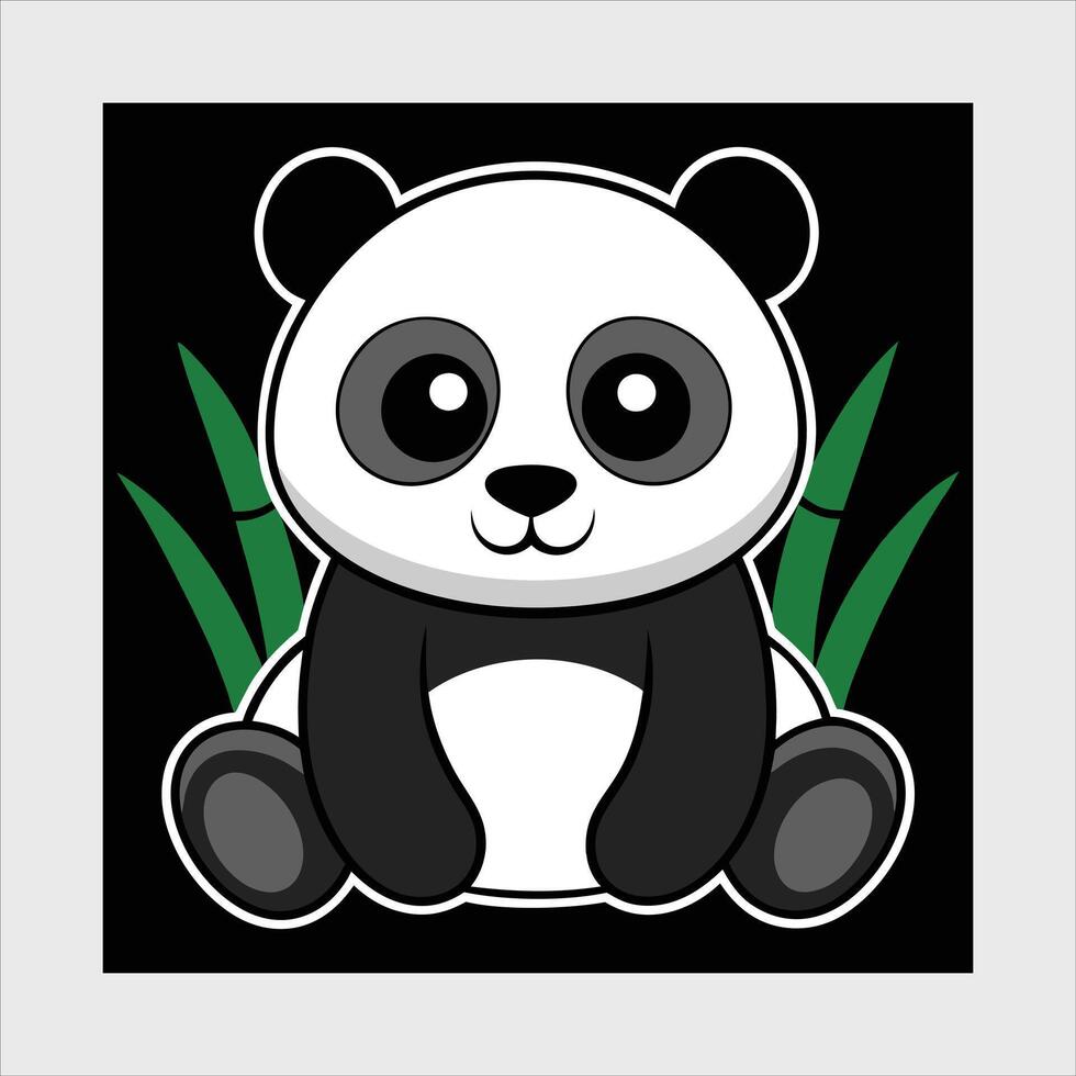 Baby panda illustration icon vector
