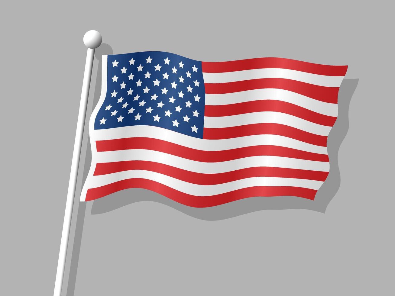American Flag, United States of America flag with waving folds, close up view vector