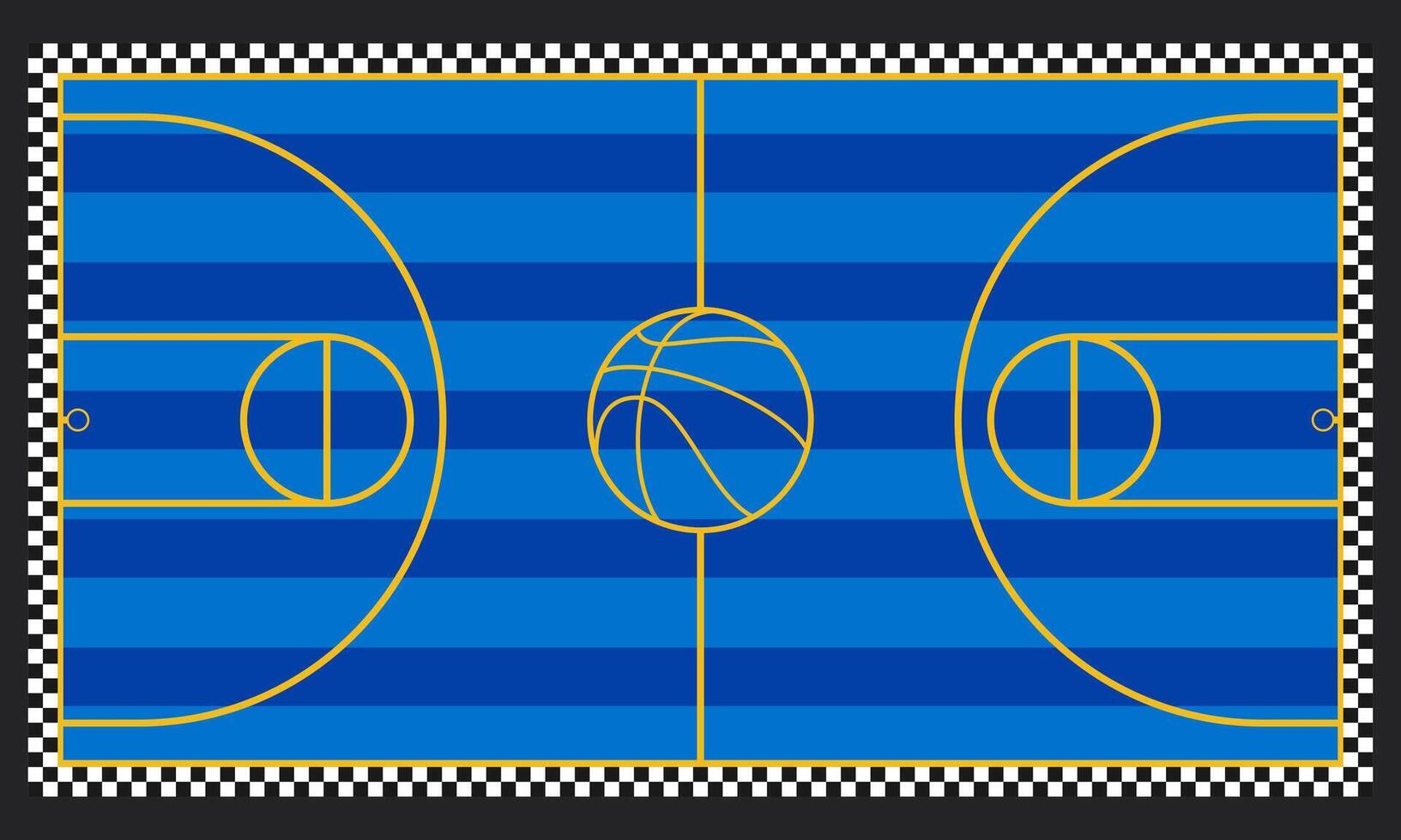 Basketball court blue floor with line on background vector