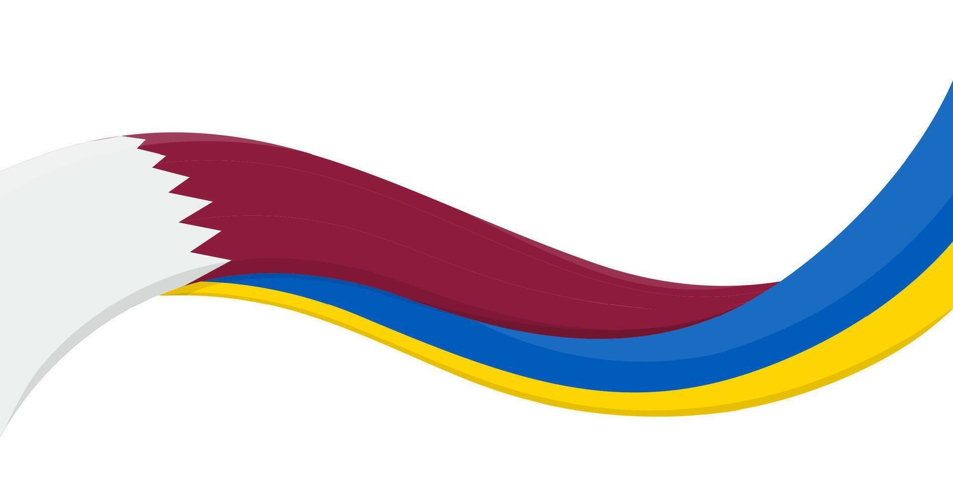 Wavy ribbon banner of Ukraine flag with Belgium Flag. Unity, solidarity, cooperation symbols. Logo for charity events, national campaigns, NGO, social initiatives, sports teams. illustration. vector