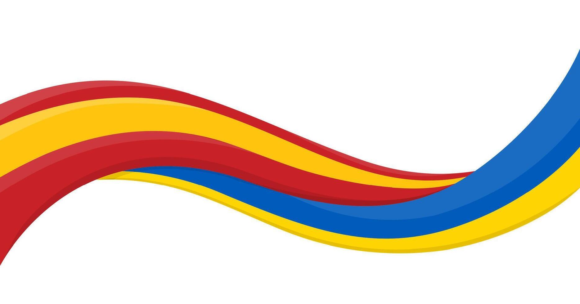 Wavy ribbon banner of Ukraine National flag with Spain National Flag. Unity and cooperation symbol. Logo for charity social events, NGO, sports team, peace summit. illustration. vector