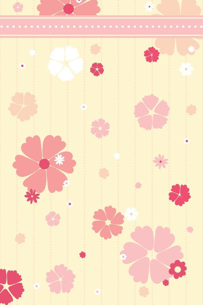 flat cute flower background wallpaper vector