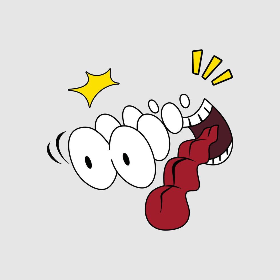 cartoon anime eyes popping out vector