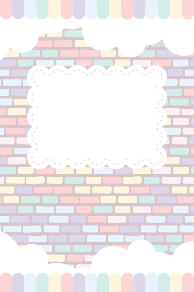 flat colorful brick cloud background vector