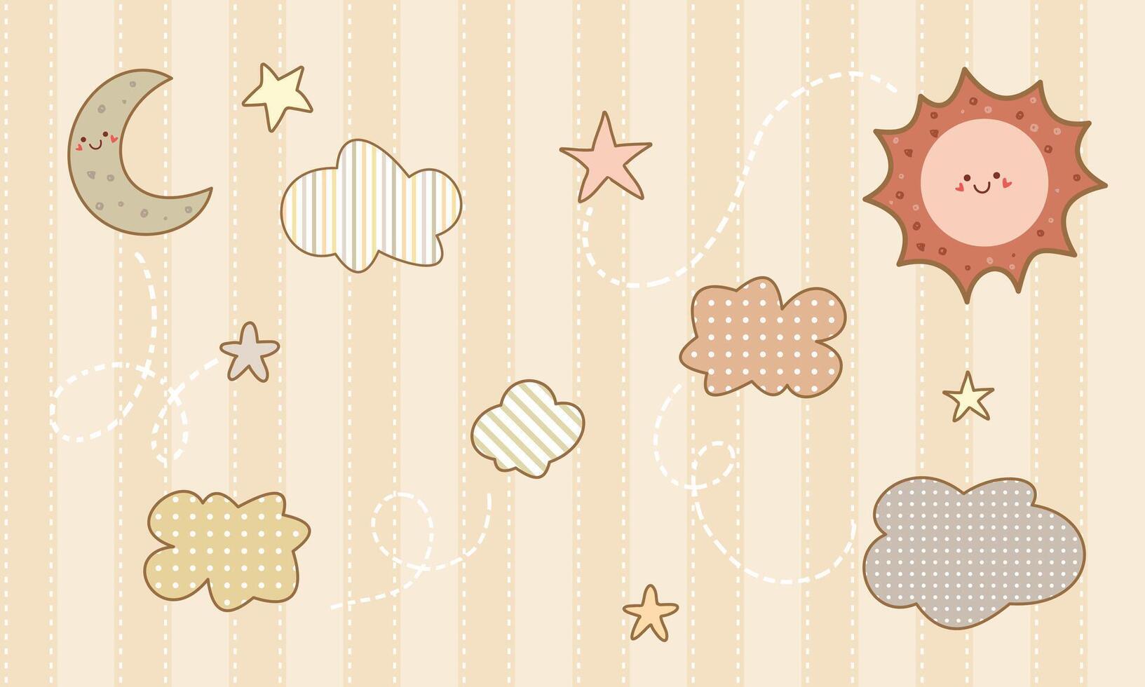 cute cartoon sky wallpaper background vector
