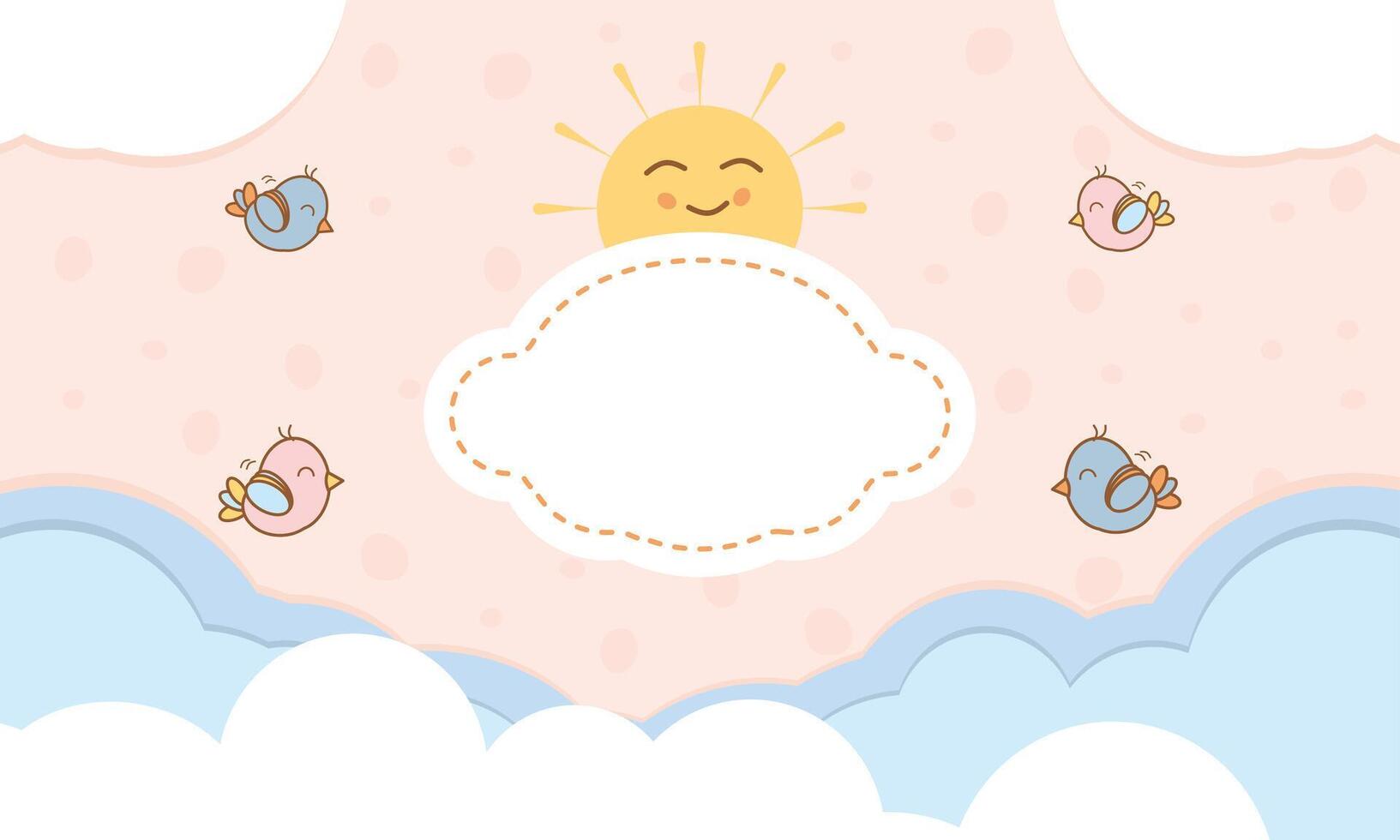 bird sunny day cartoon background vector