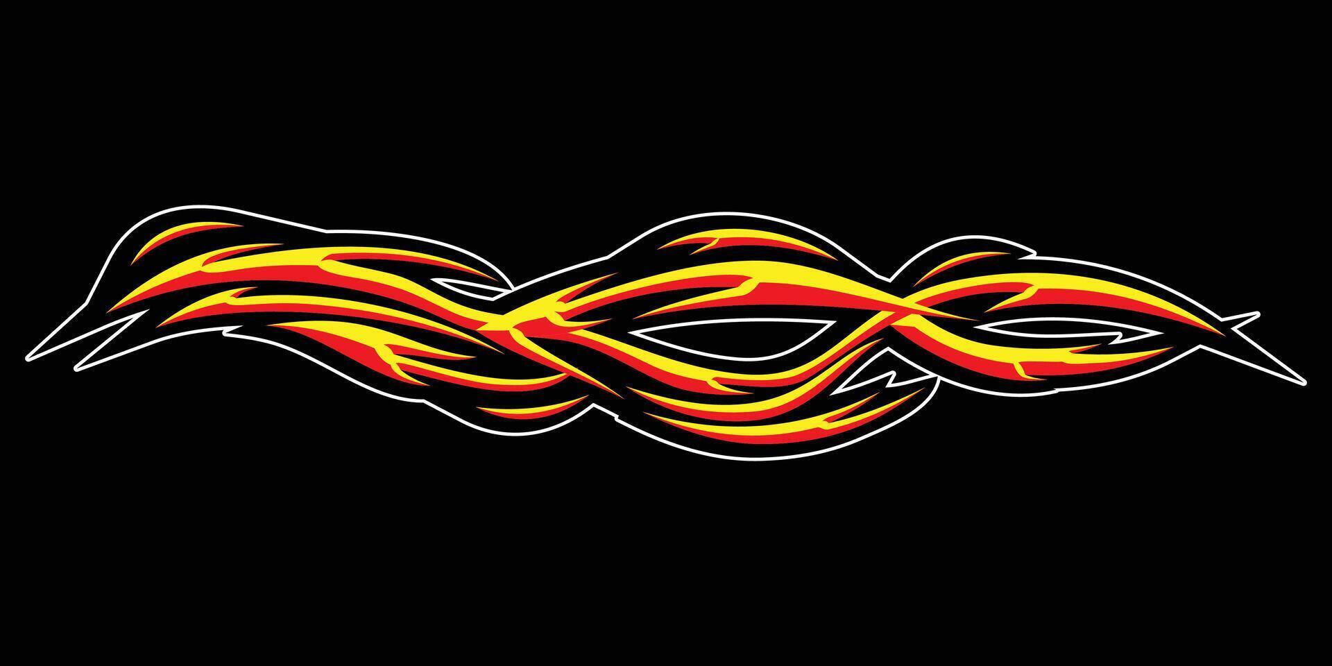 abstract tribal fire flame sticker vector