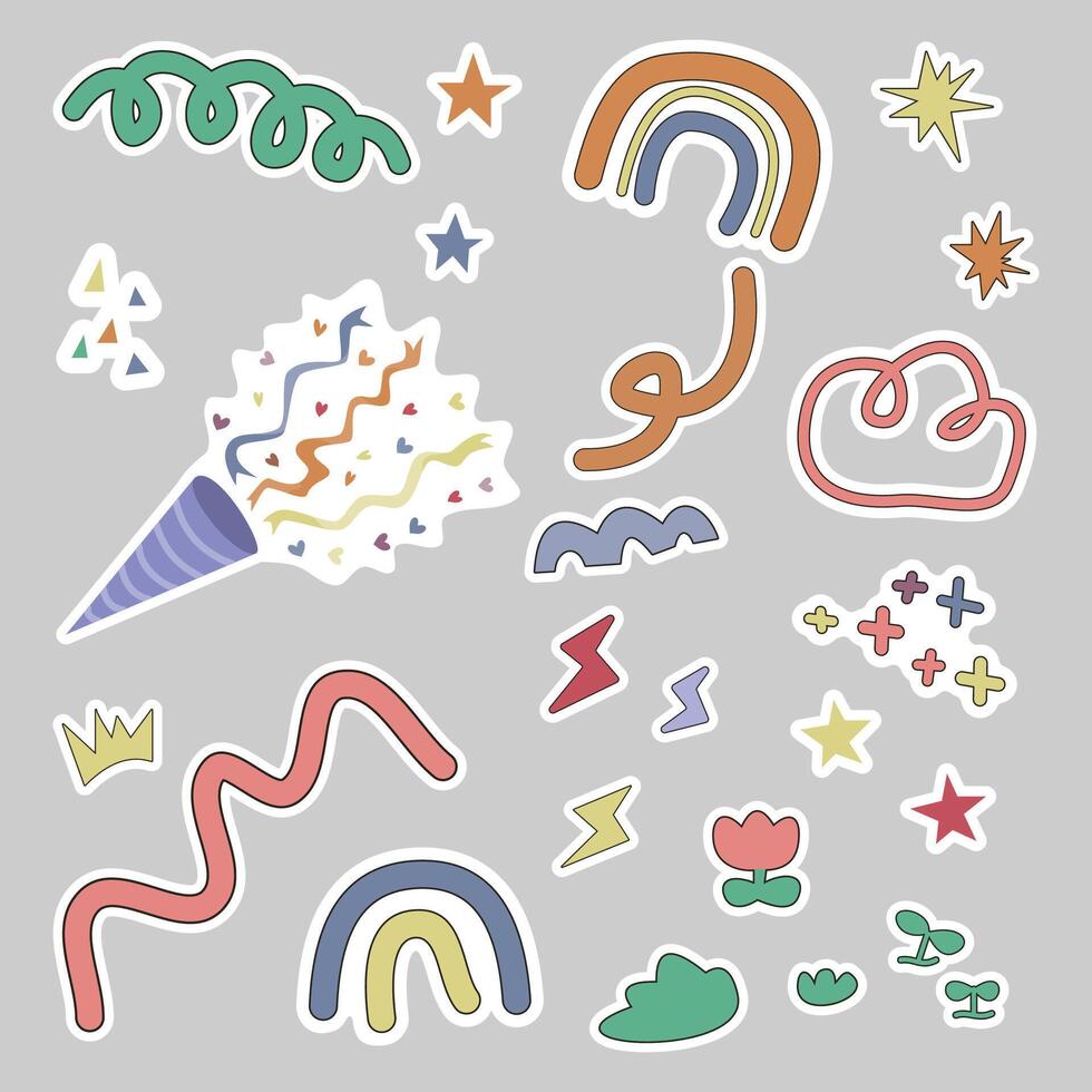 abstract colorful doodle element illustration vector