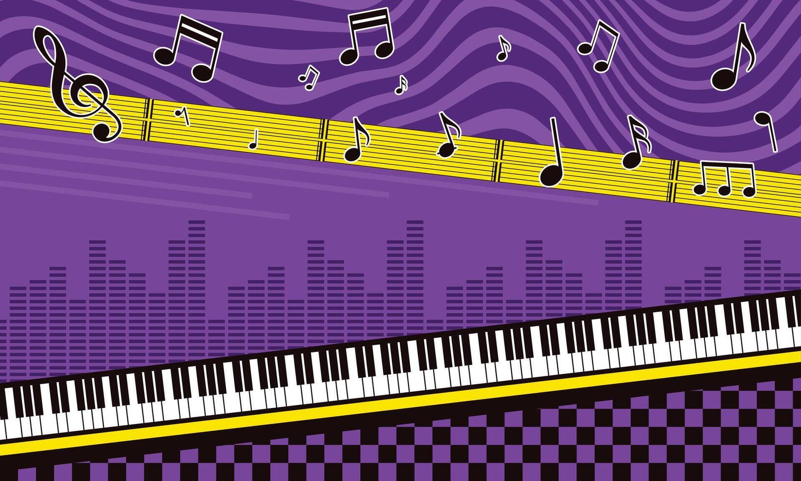 abstract piano musical flat background vector