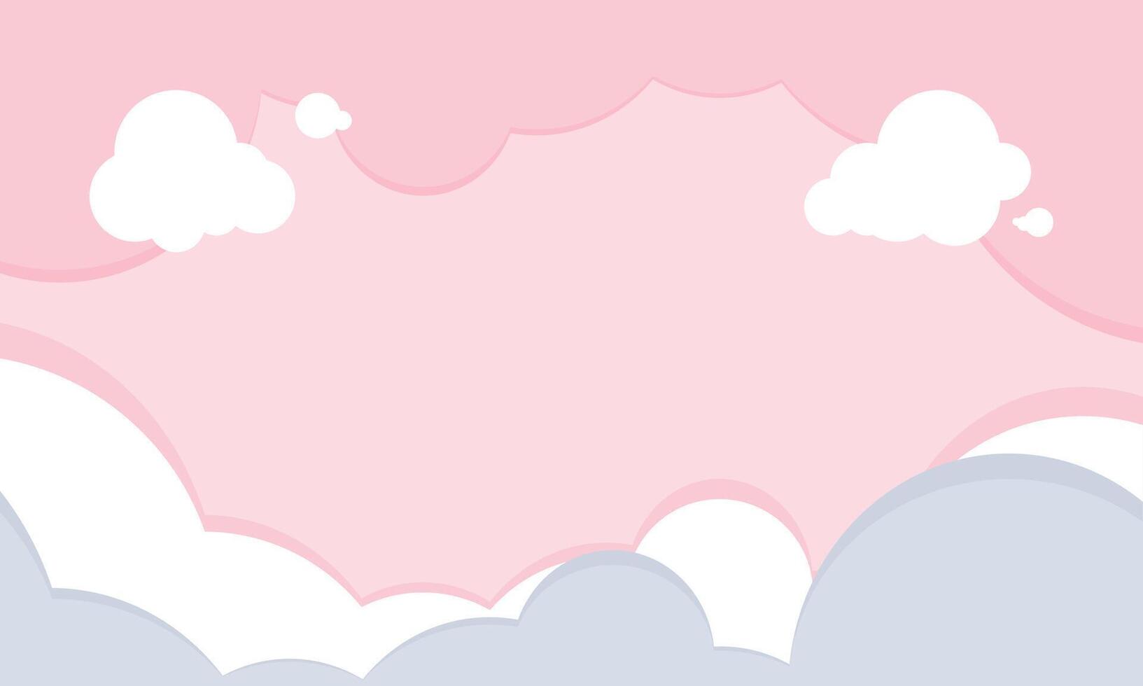 pink cloud flat cartoon wallpaper vector