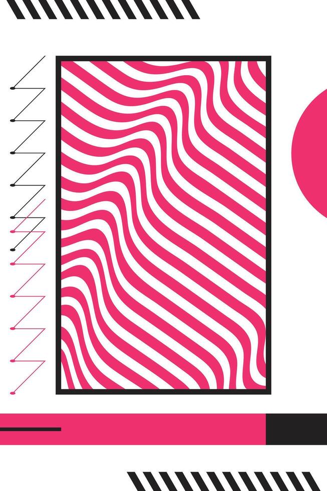 abstract pink geometric stripes template vector