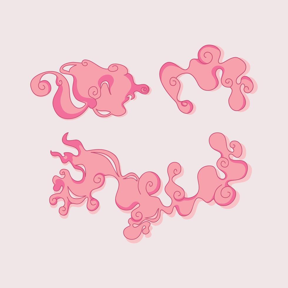 cute cloud smoke cartoon illustration vector