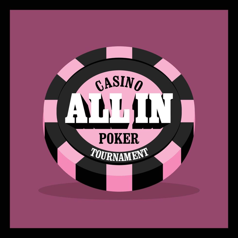 poker chip tournament logo template vector