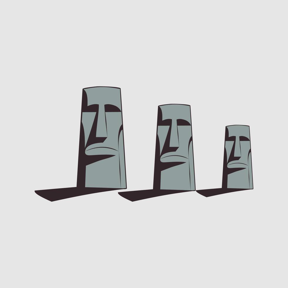 moai statue abstract cartoon illustration vector