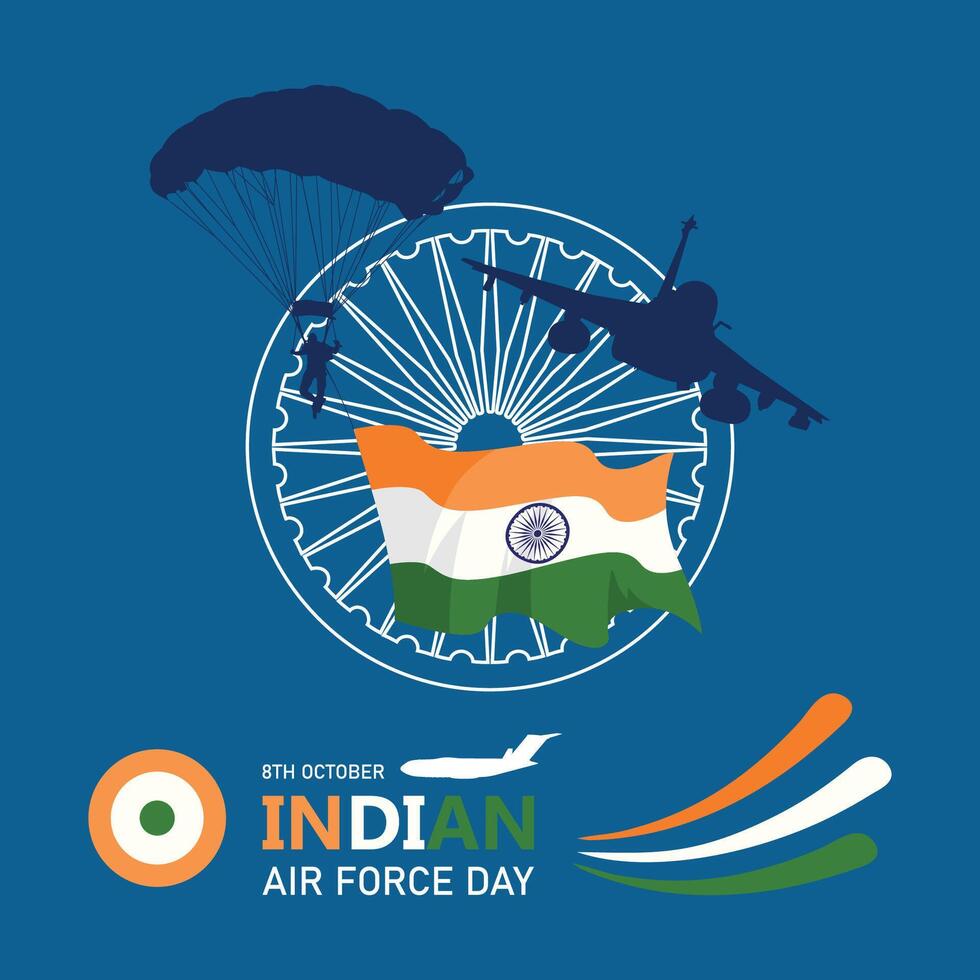 indian airforce day celebration illustration vector