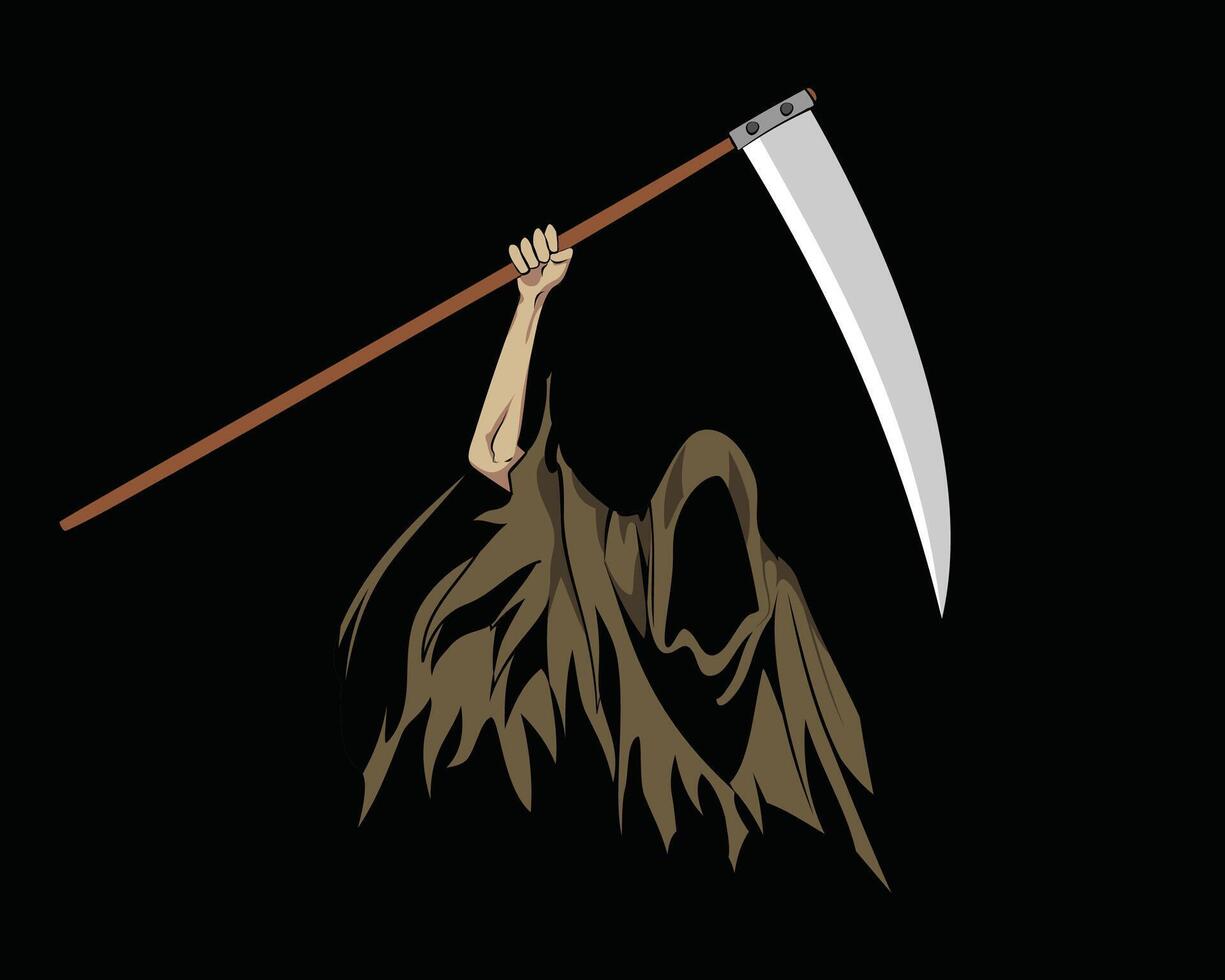 grim reaper cartoon logo illustration vector