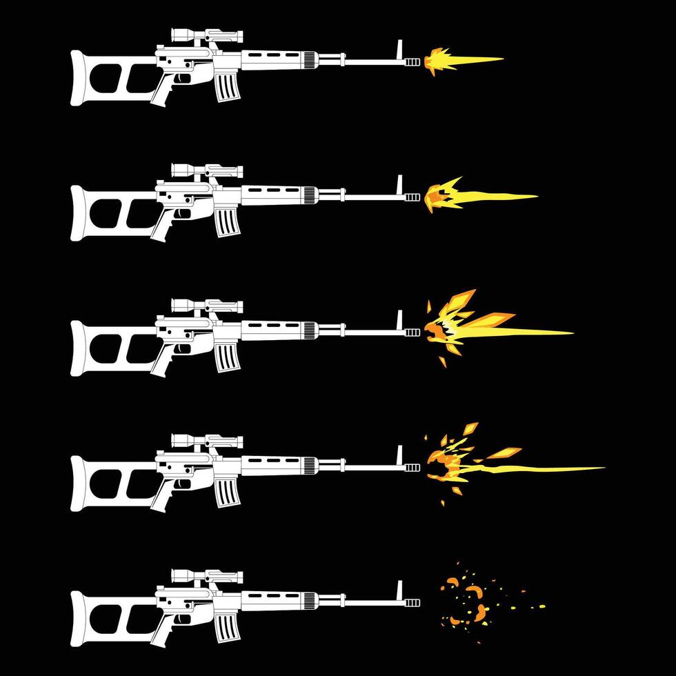 sniper shoot motion effect animation vector