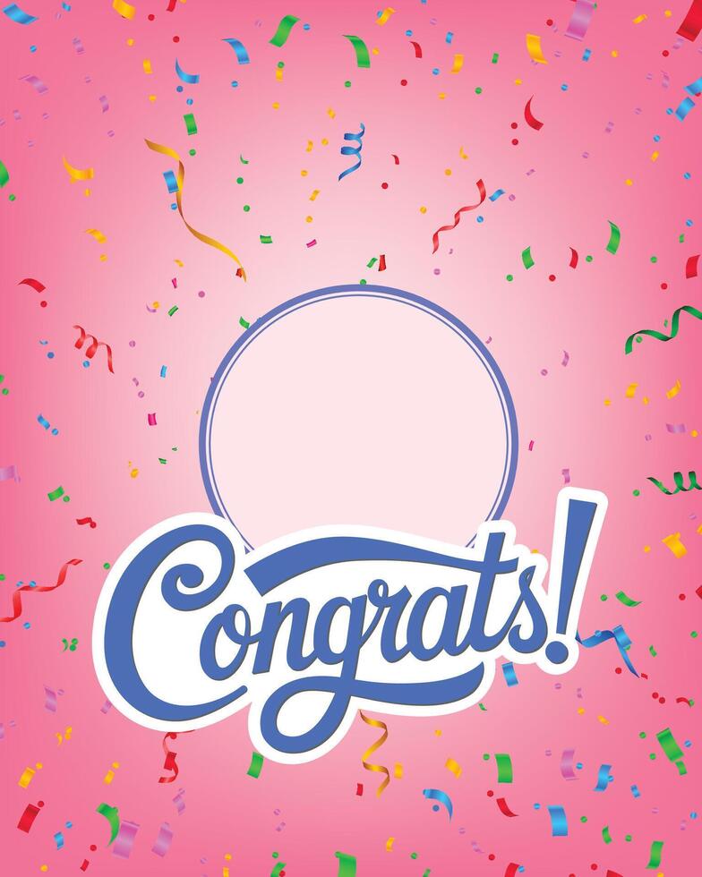 congrats text for greeting card, poster, banner Post vector