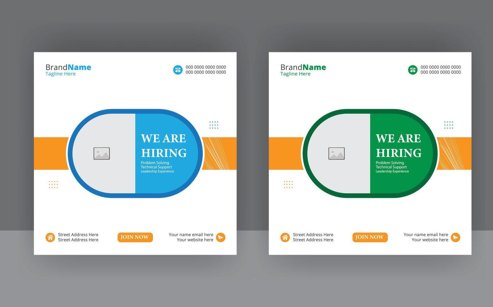 Two brochures with the words we are hiring vector