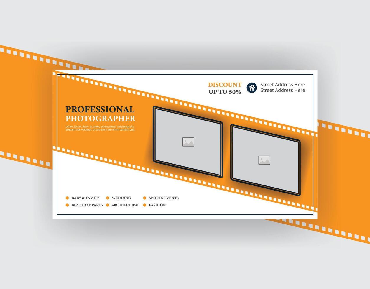Digital photography services social media thumbnail template vector