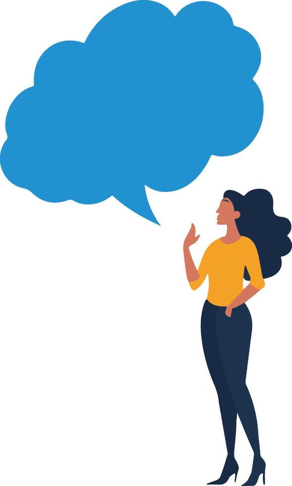 Woman with a speech bubble vector
