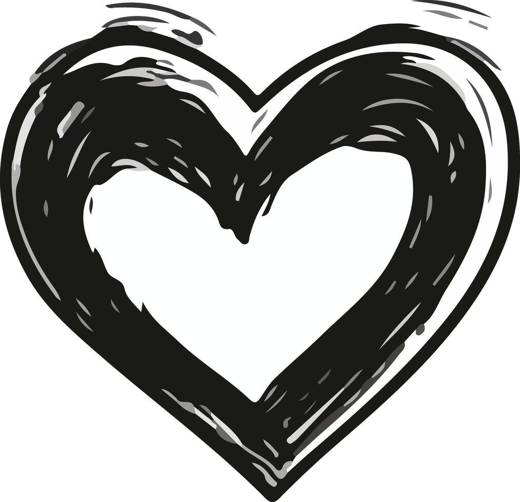 Black Heart valentine Design vector
