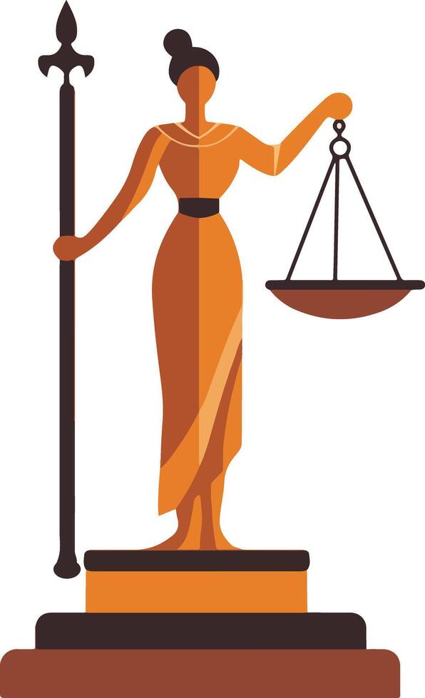 Lady Justice statue law authority vector