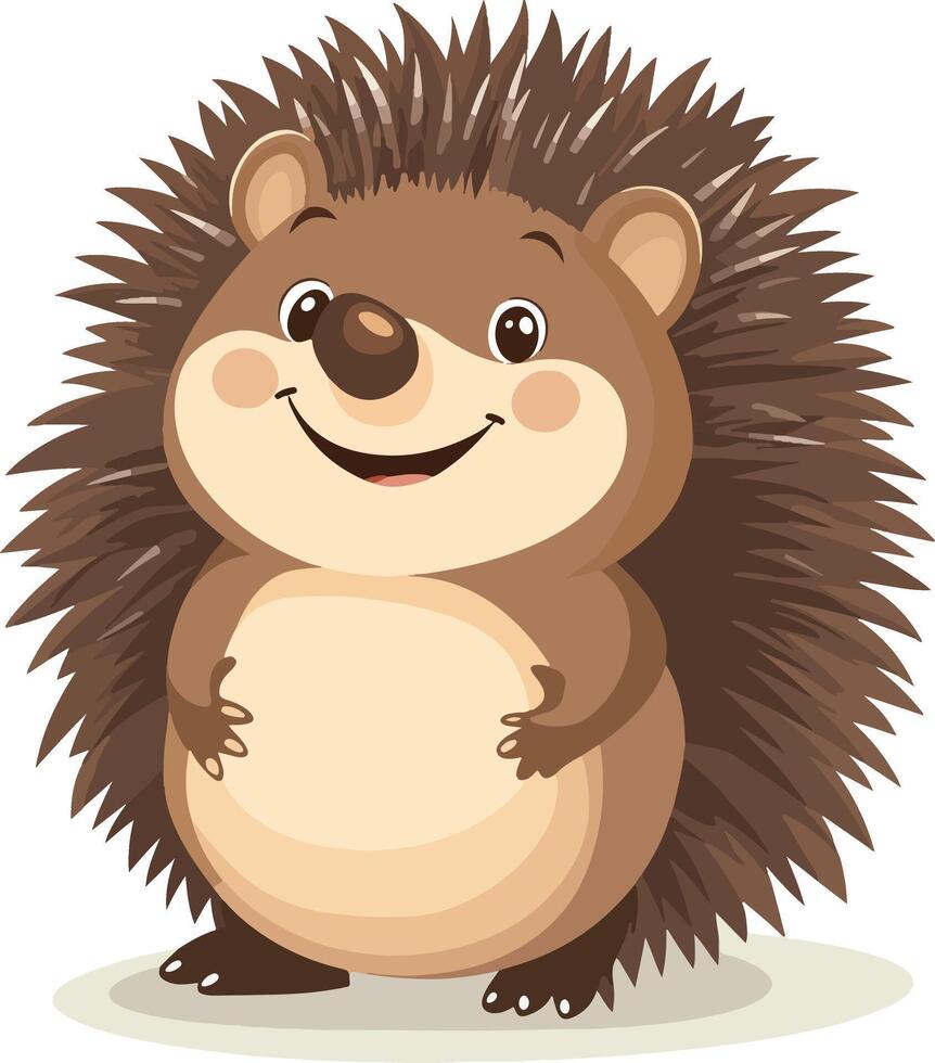 cartoon hedgehog with spiky fur vector