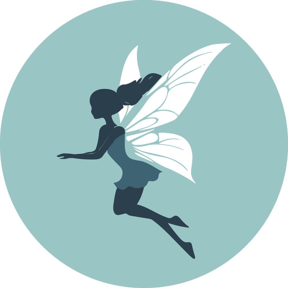 Silhouette of a Flying Fairy vector