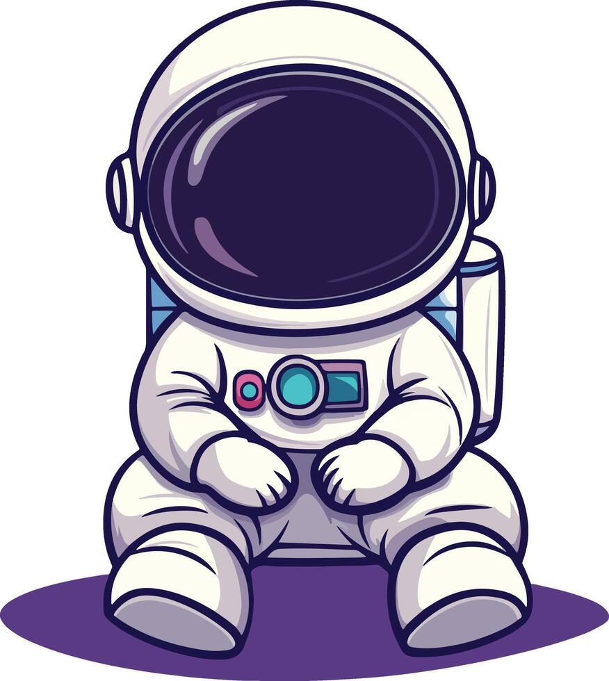 sitting astronaut, perfect for space and science vector