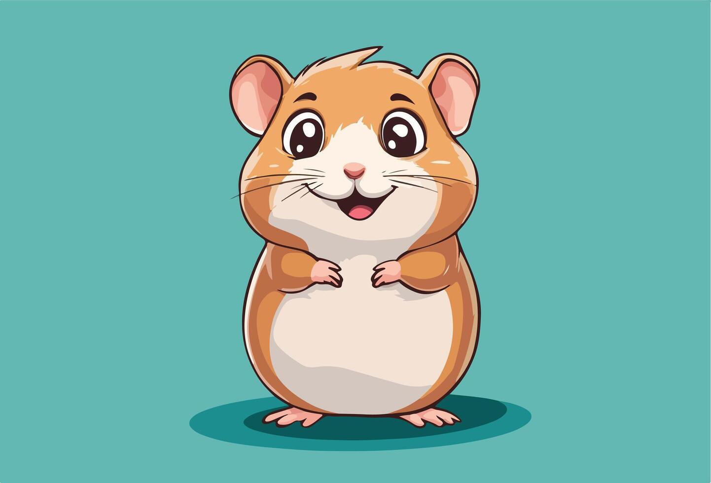 smiling hamster, great for kids illustrations vector