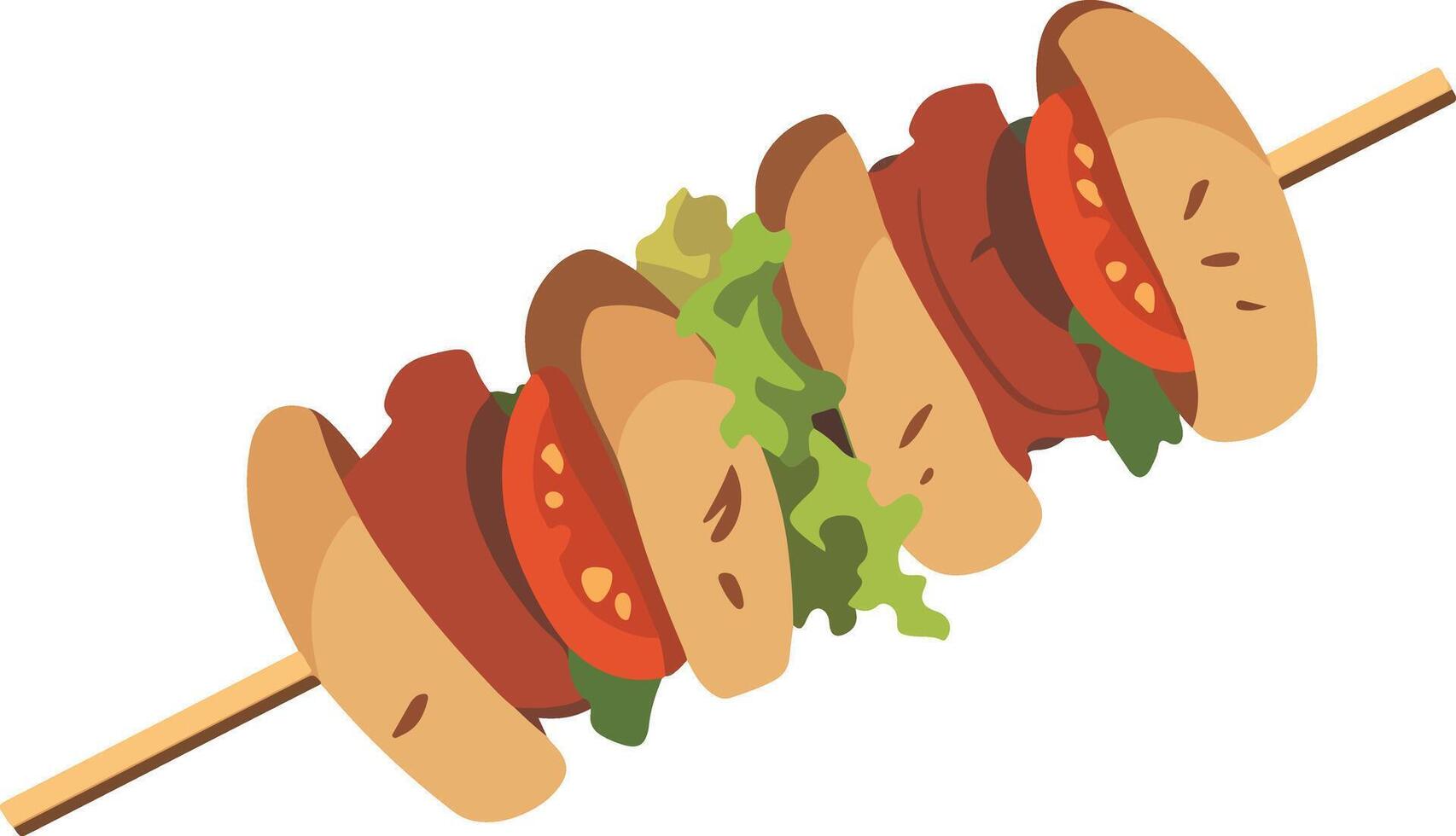 skewered sandwich, ideal for food and catering vector