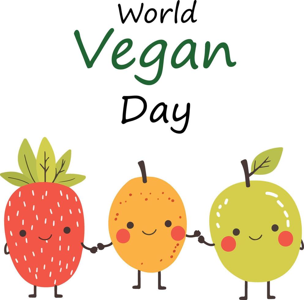 World Vegan Day with Fruits vector