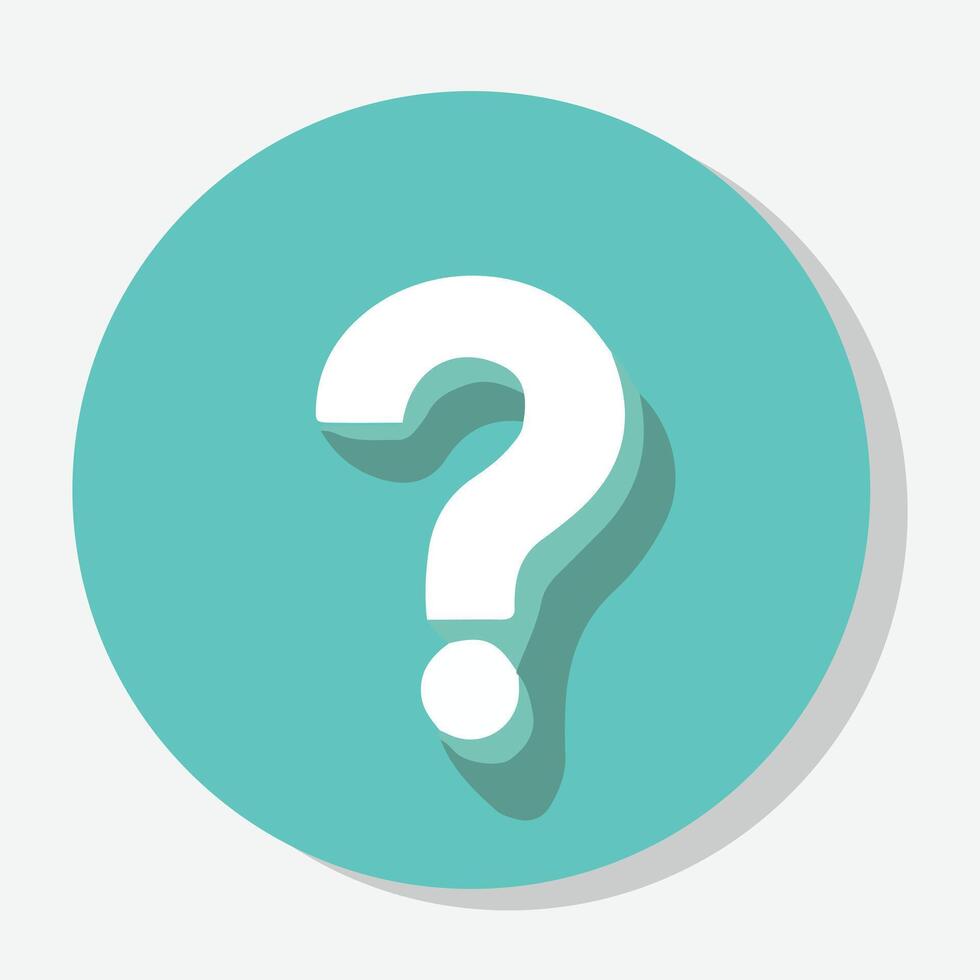Teal Question Mark Icon vector