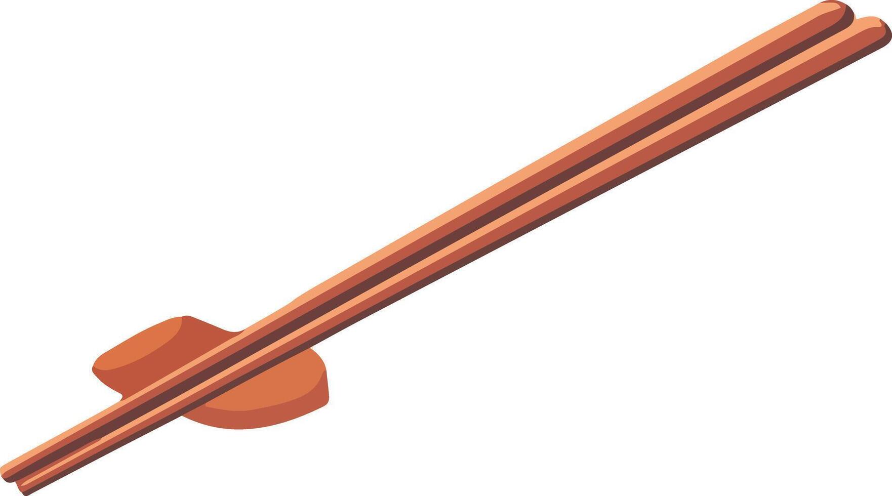 Wooden chopsticks on a chopstick holder vector