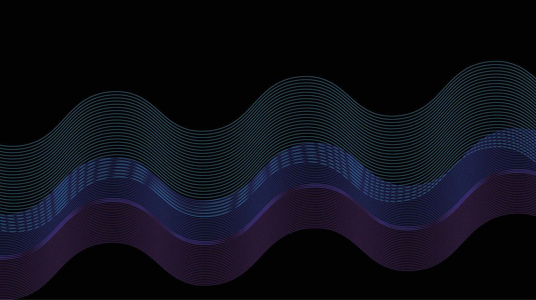 A wave pattern on a black background vector