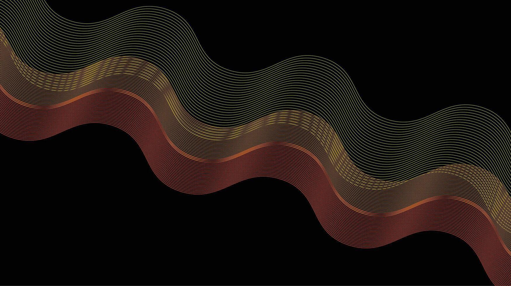 A wavy pattern of red, green and gold lines vector