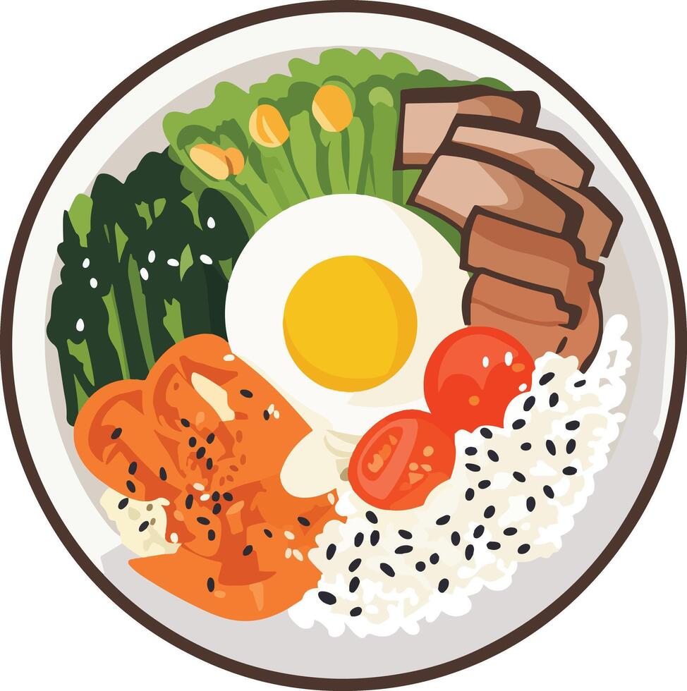 Sushi Set Illustration, Flat, Japanese Food vector