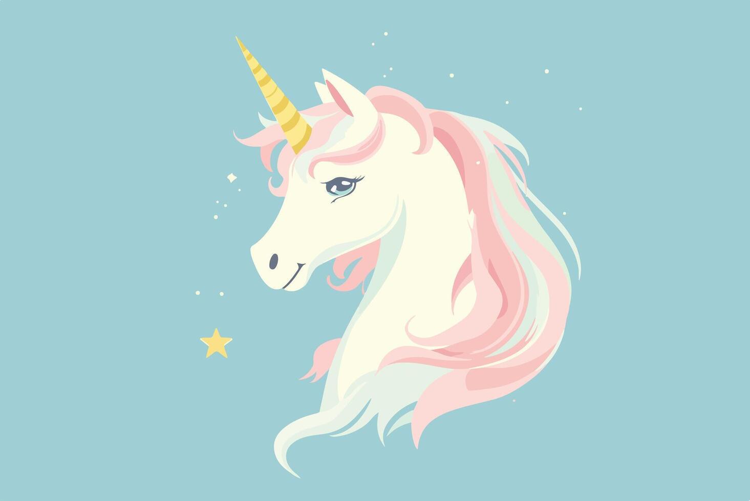 unicorn with star, perfect for magical and fantasy vector