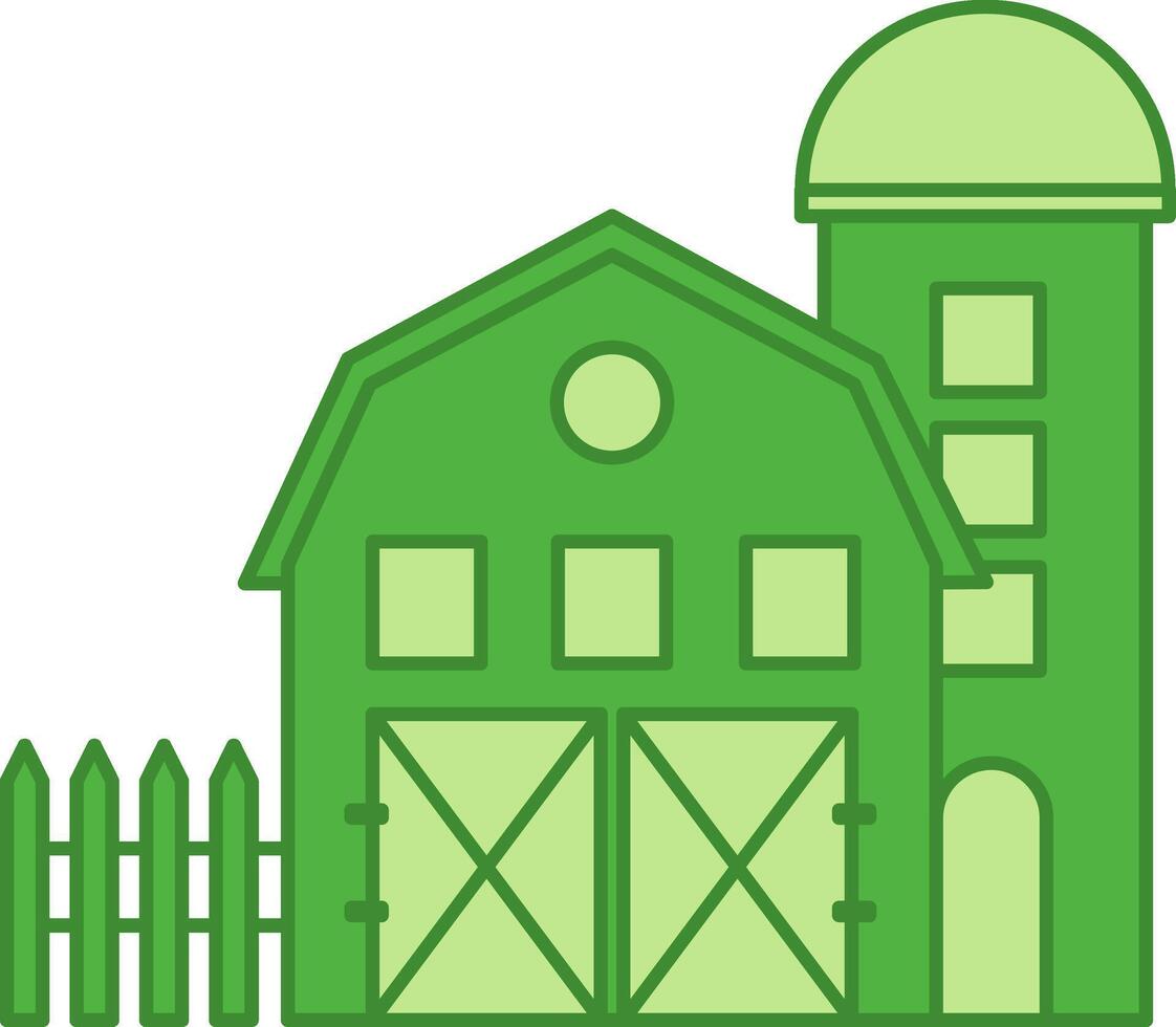 Green Farm Icon. Farm Building Icon. Farm House. Organic Farming Concept vector