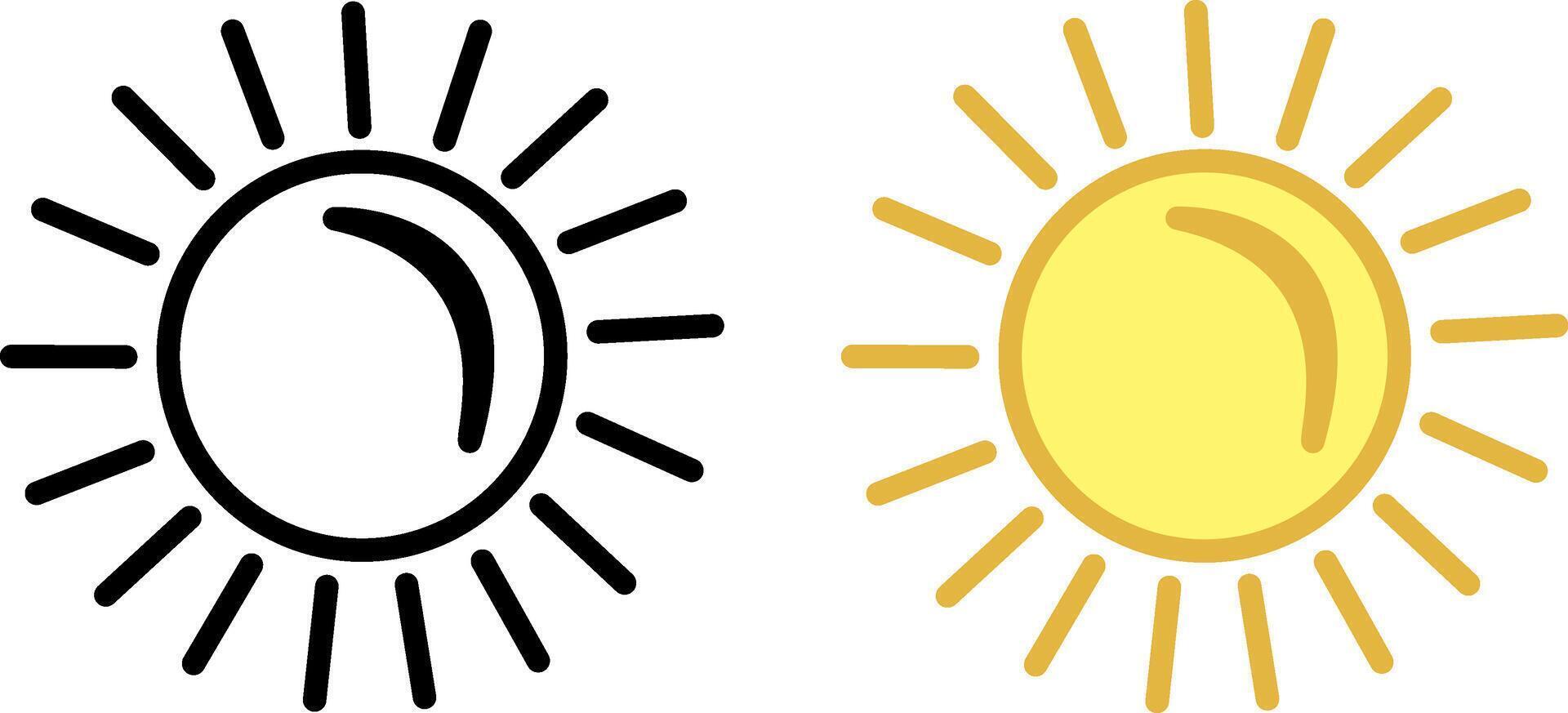 Sun icons. Weather icons. Weather Icons. Sunny Weather Forecast vector