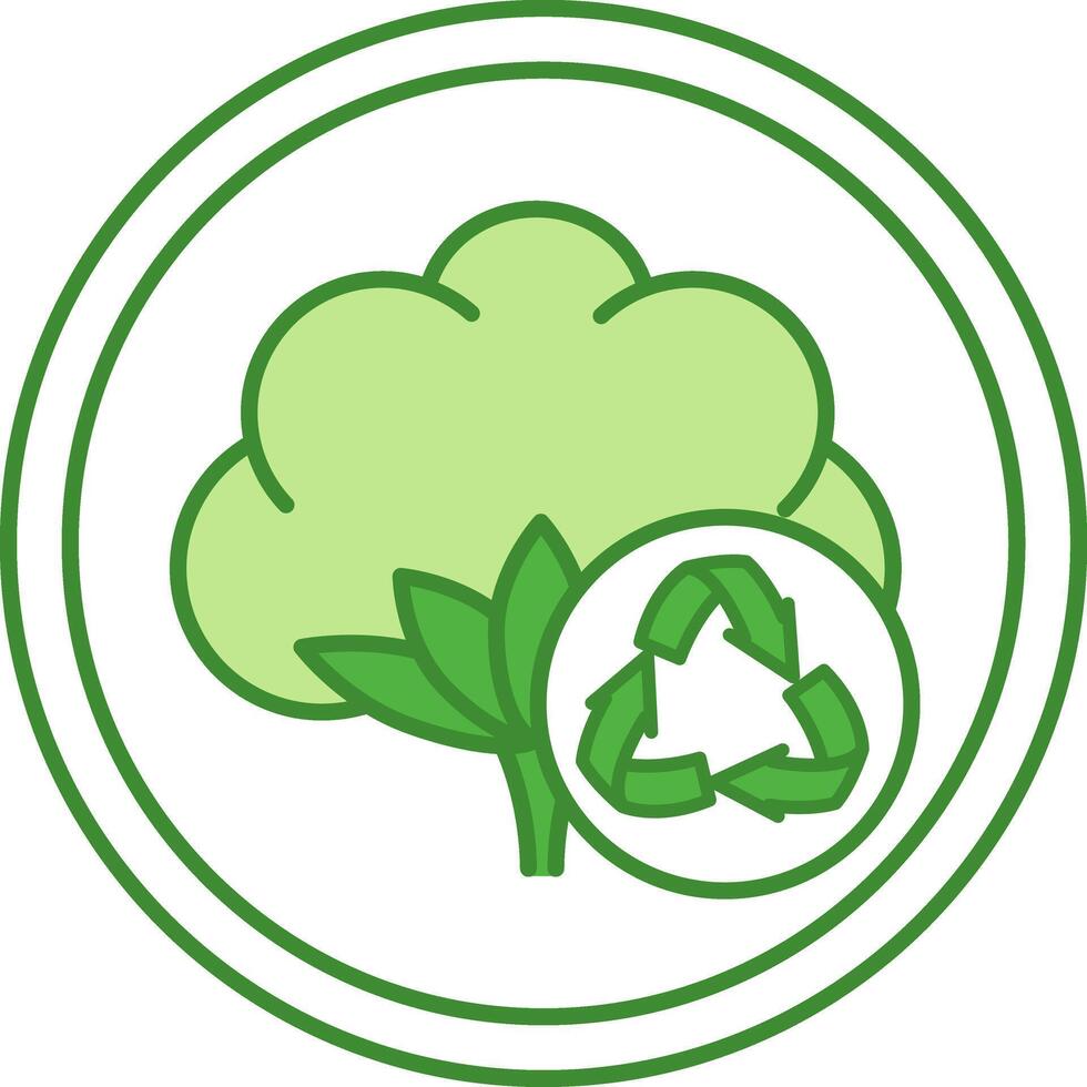 Recycled Cotton Green Icon. Environmentally Friendly and Natural Quality Material. Tag, Label for Clothing vector