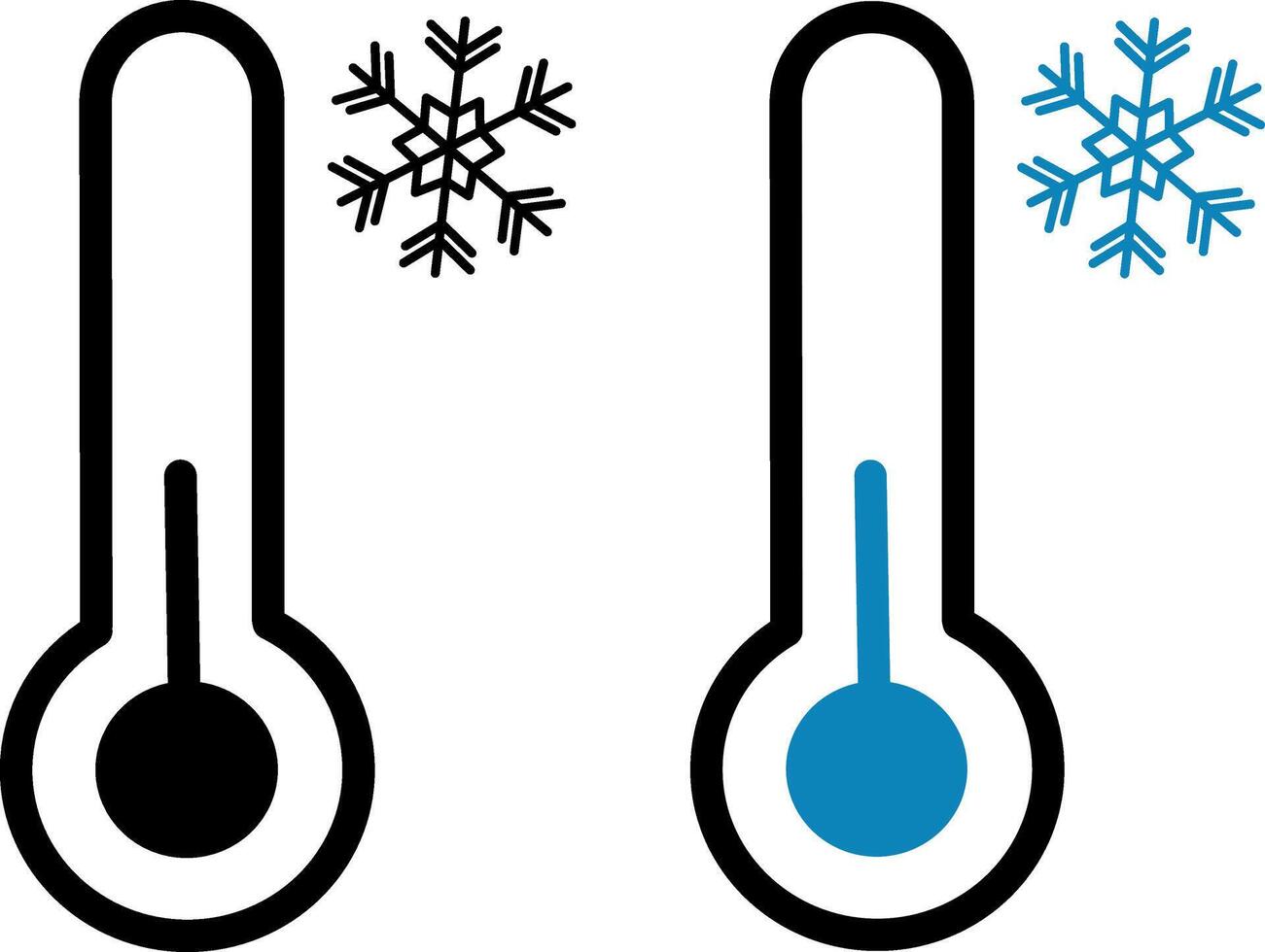 Cold Temperature Icons. Thermometer. Winter Weather Icon vector
