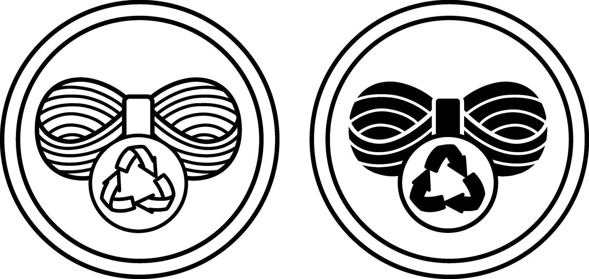 Recycled Wool Icons. Black and White Wool Thread Icons. Recycling Clothes. Natural Eco Textile Fibre Symbol. Tag, Label For Clothes vector
