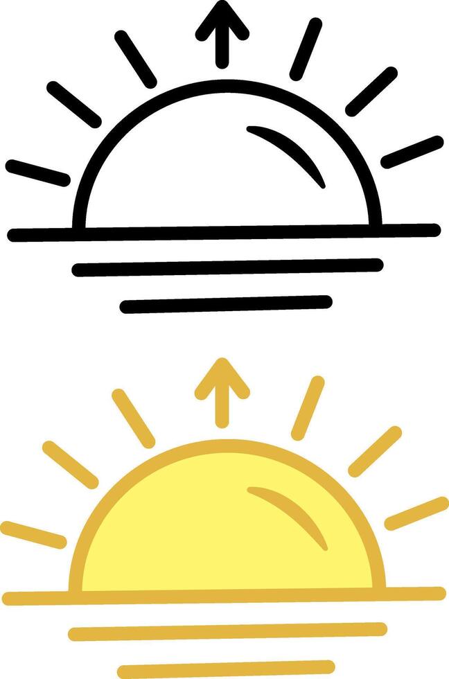 Rising sun icons. Sun Over Ocean vector
